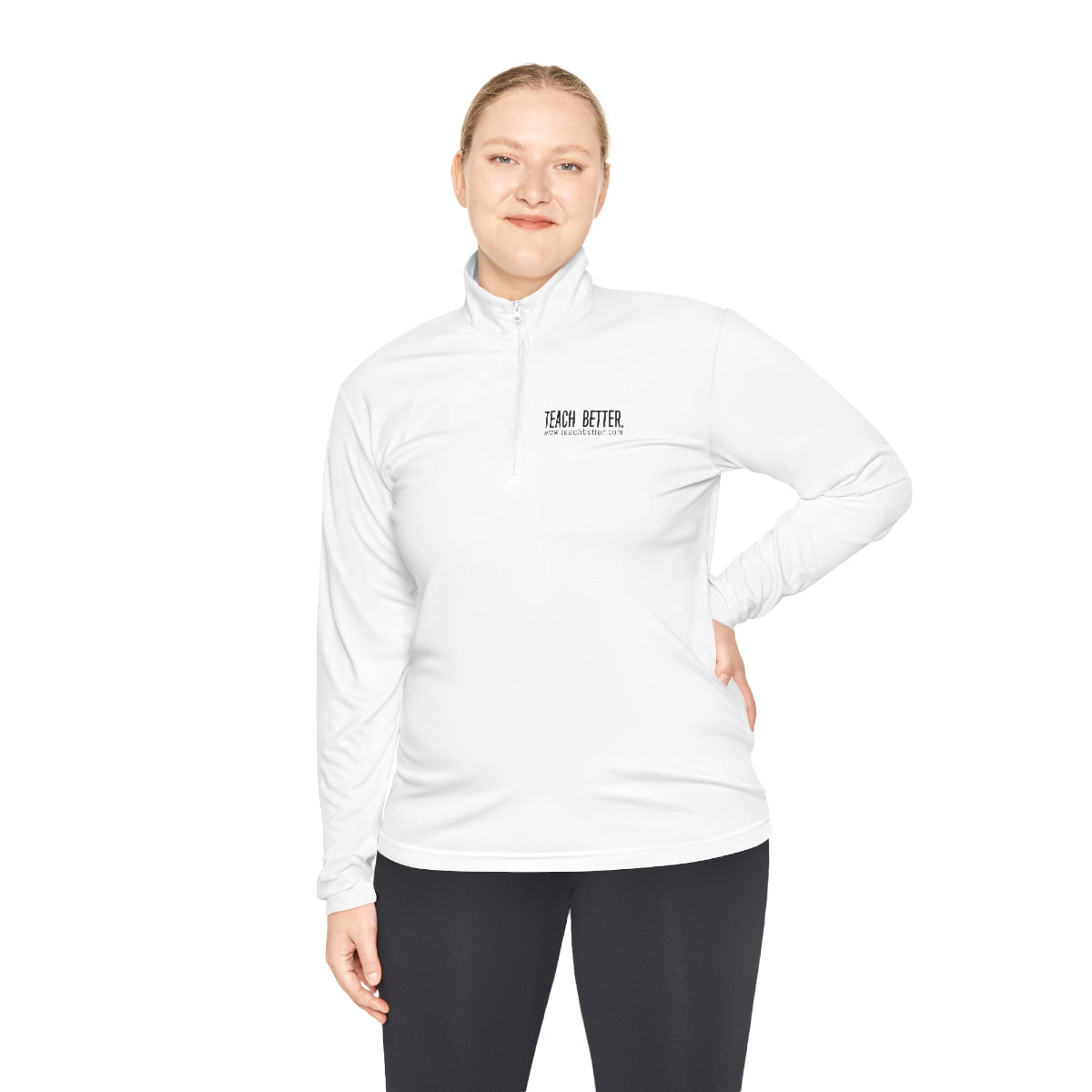 Teach Better White Unisex Quarter-Zip Pullover – Teach Better Swag